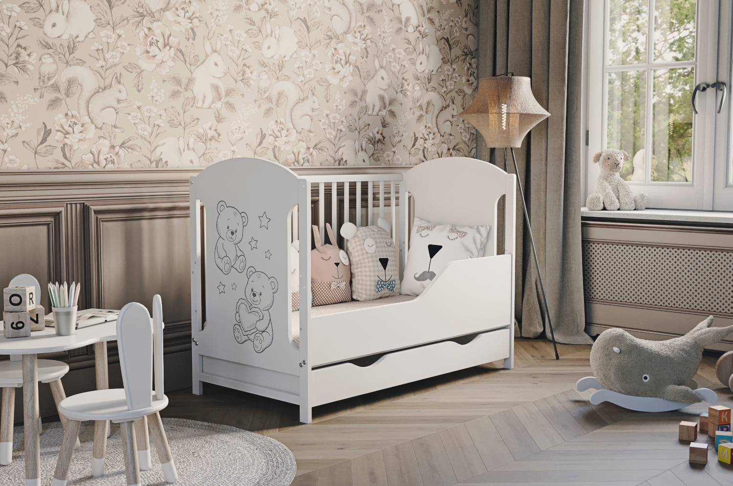 Hugo z szufladą i barierką